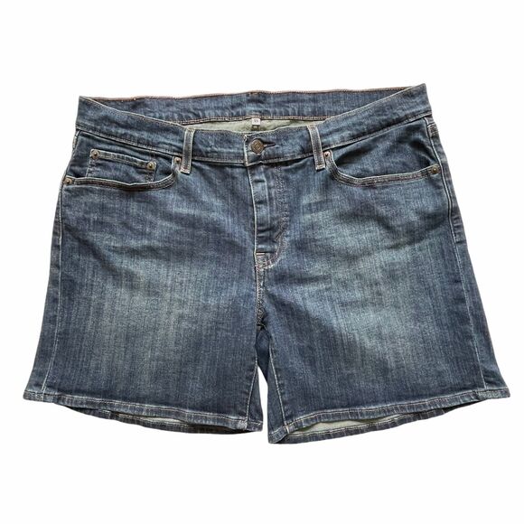 Levi's Pants - Levi's Red Tab Blue Denim‎ Shorts Women Size 33 Inseam 6" Stretch Mid-Rise